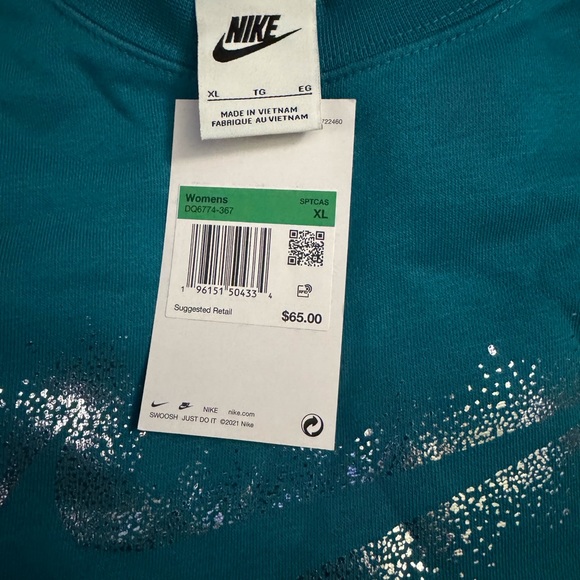 NWT-NIke Swoosh Stardust Graphic
Crewneck Sweatshirt -Bright Spruce-Size XL - Picture 3 of 4